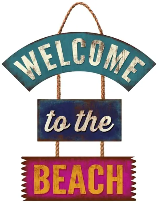 Welcome to the Beach Trio Sign