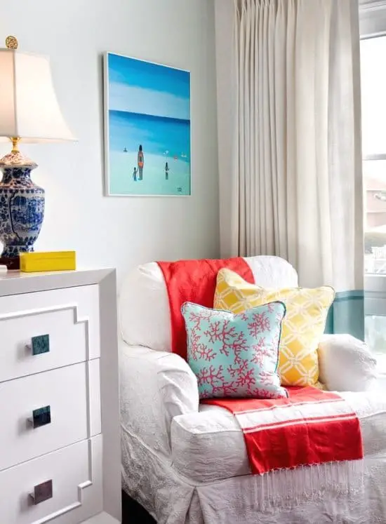 Colorful Beach Cottage Bedroom