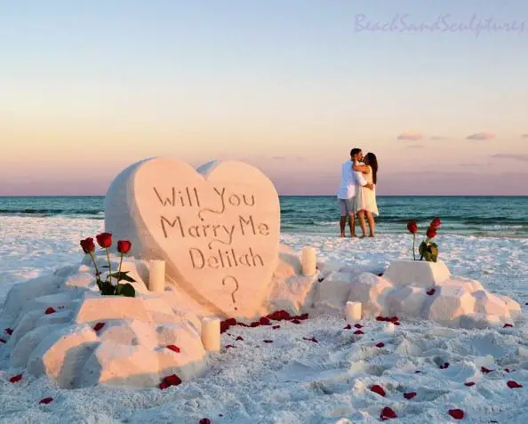Marriage Proposal Sand Sculpture 