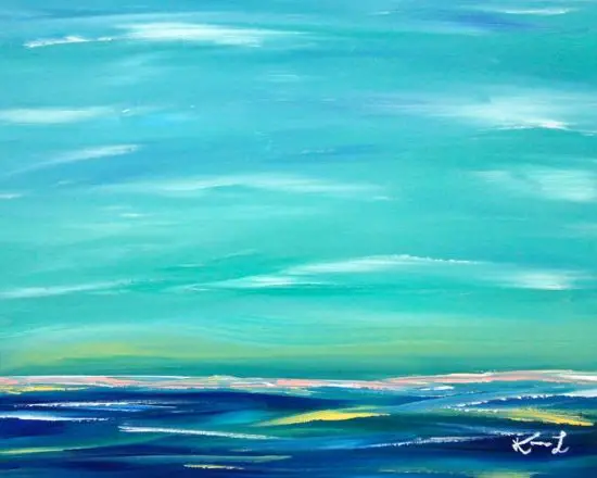 Original Abstract Ocean Painting Etsy