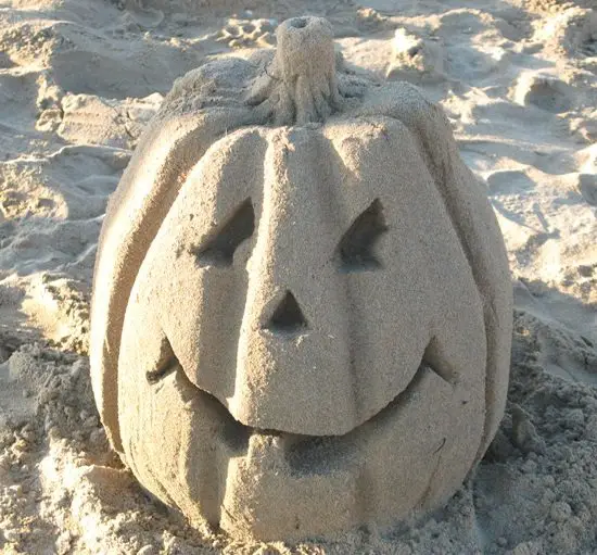 Sand Pumpkin Sculpture