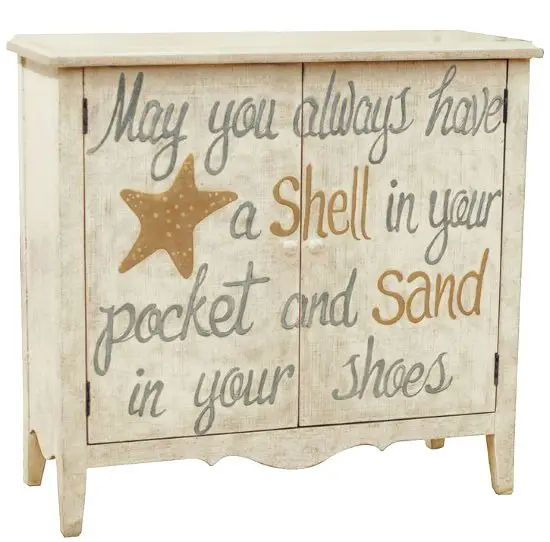 Pulaski Painted Shell Chest with Quote