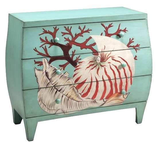 Painted Shell Coral Chest