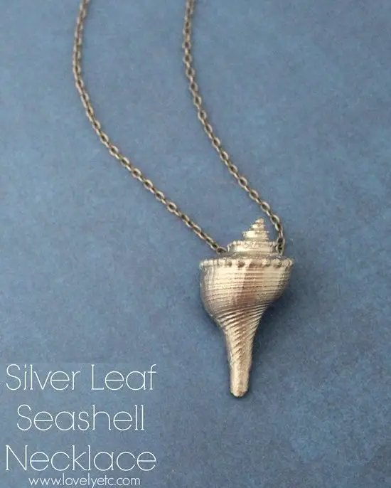 Silver Leaf Seashell Necklace
