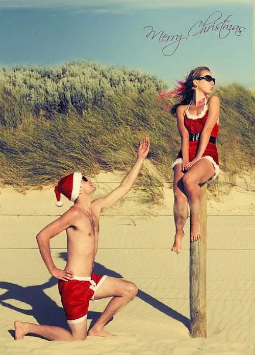 Couple Beach Christmas Card Idea