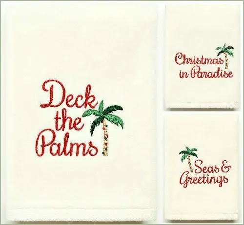 Palm Christmas Towels