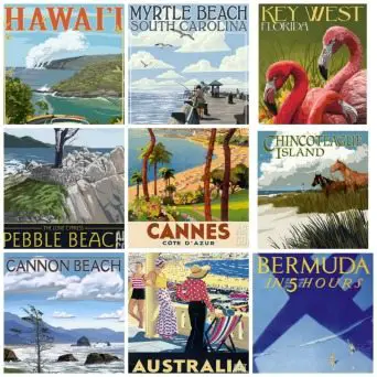 Beach Travel Poster Print