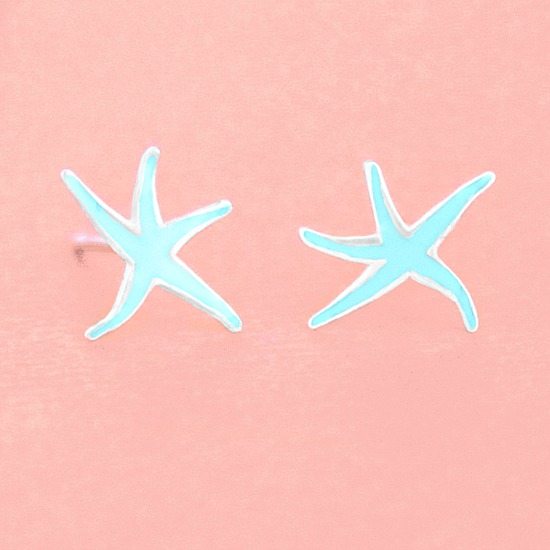 Turquoise Starfish Stud Earrings