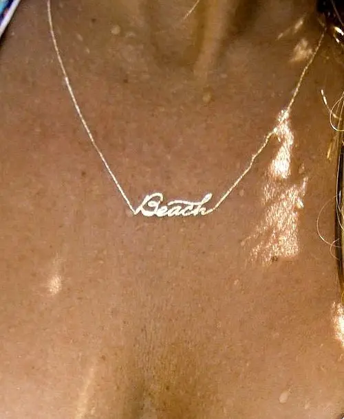 Beach Necklace Tattoo by Gold Fish Kiss