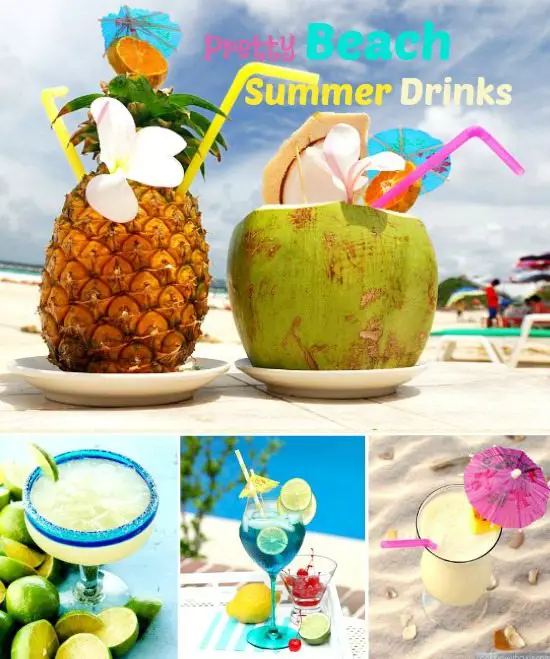 Pretty Beach Summer Drinks