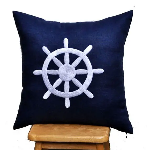 ships wheel pillow cover