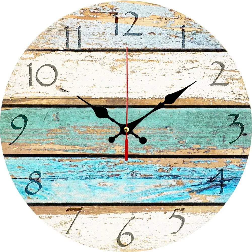 Grazing 12 Vintage Arabic Numerals Shabby Beach clock
