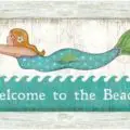 Welcome to the Beach Mermaid Sign Suzanne Nicoll