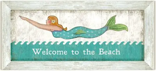 Welcome to the Beach Mermaid Sign Suzanne Nicoll