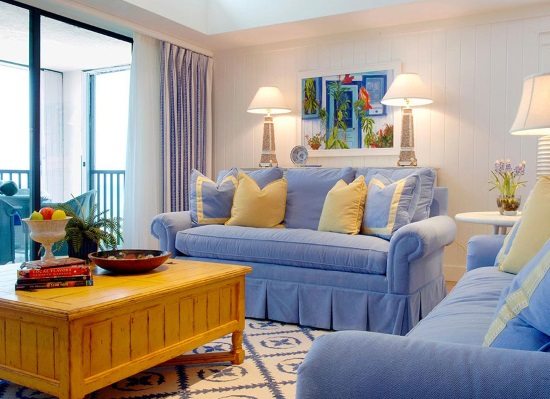 Serene Sanibel Cottage  Style Home in Blue  Yellow with 