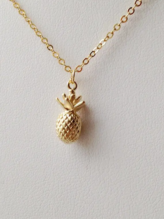 Gold pineapple necklace kate spade Clearance